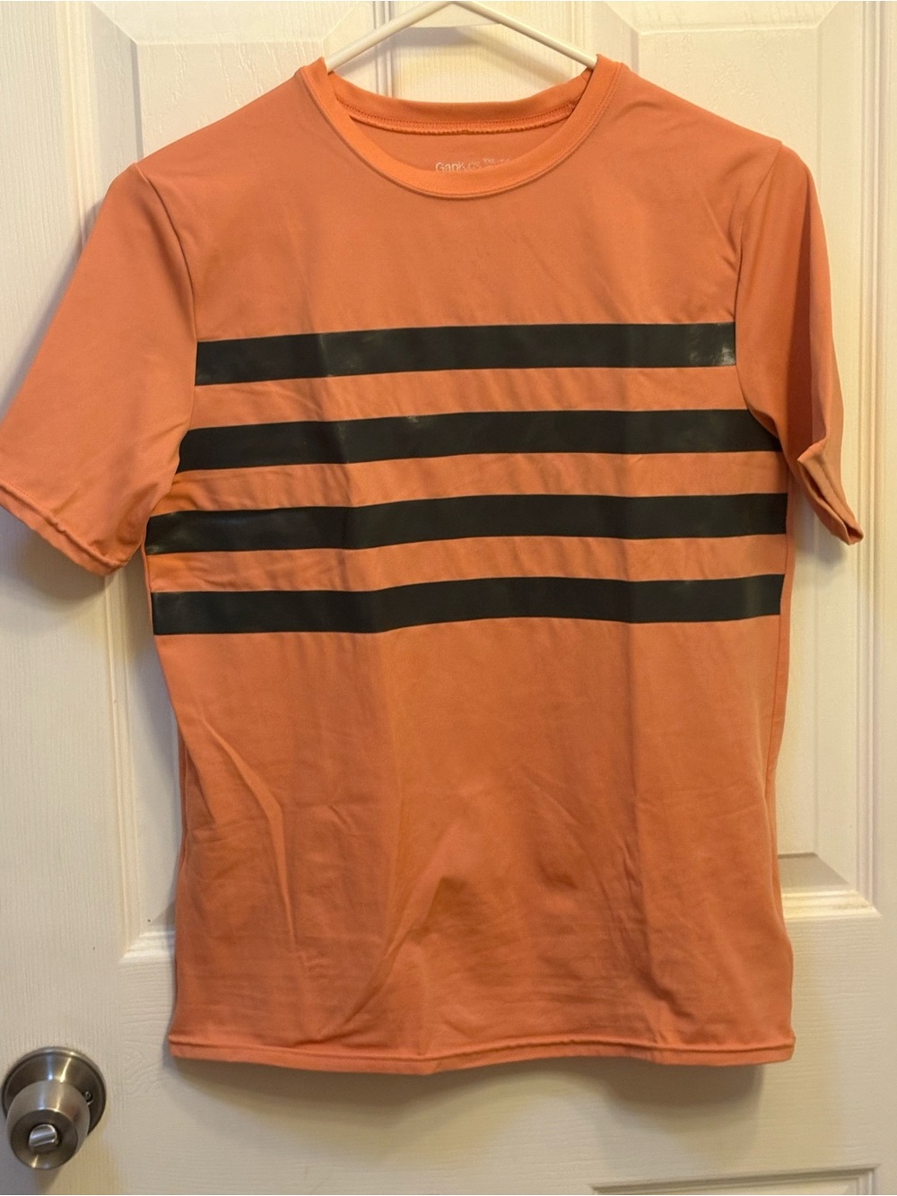 GAP Orange Short-Sleeve Swim Rashguard with Black Stripes